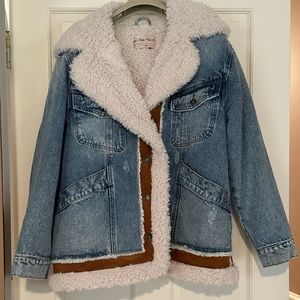 Free People Magnolia Sherpa Denim Jacket